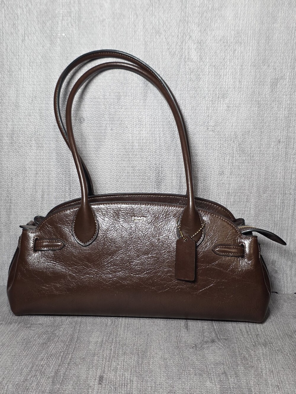Coach Empire Carryall Hand Bag Carry All Bag Dark Brown Glazed Leather